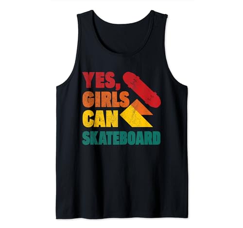 Cool Skateboard Longboard Skater Girl Tank Top