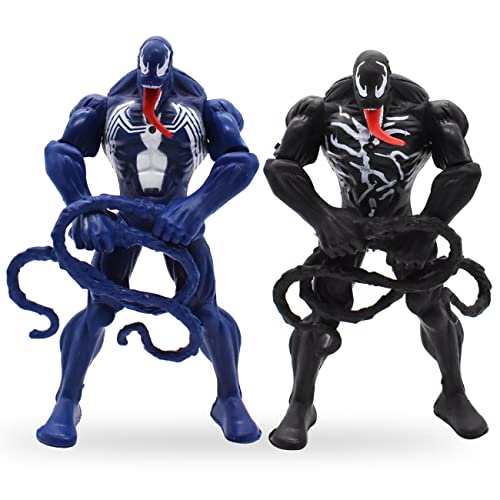 Avengers Mini Figuren Set, 2Pcs Tortendeko für Superhero Geburtstags Dekoration Venom Actionfigur Spielzeug (Blau und Schwarz) Tortendeko Action Figures Gift Children's Toys