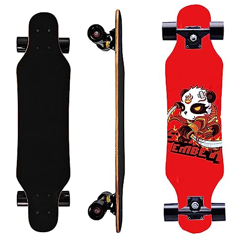 78,9 cm kleines Longboard Carving Cruising Skateboard für Kinder Jugendliche Erwachsene (Panda)