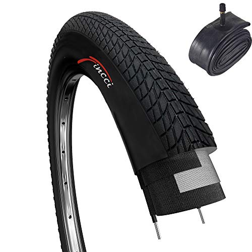 Fincci Set Reifen 20 x 1,75 Zoll Mantel 47-406 mit Schrader Schlauch für BMX Fahrradmantel MTB oder Kinder Fahrrad 20x1.75 Fahrradreifen