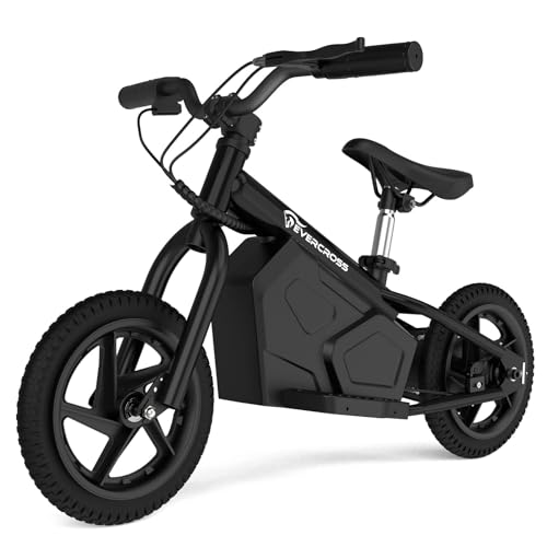 EVERCROSS EV06M Elektrofahrrad für Kinder 24V 100W Elektro Balance Bike mit 12 Zoll Aufblasbarem Reifen und einstellbarem Sitz,Elektro Motorrad für Kinder im Alter von 3-5 Jahren