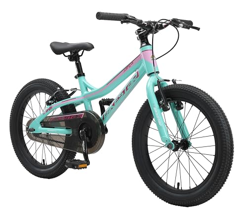 BIKESTAR Kinder Fahrrad Aluminium Mountainbike mit V-Bremse für Mädchen und Jungen ab 5 Jahre | 18 Zoll Kinderrad MTB | Mint