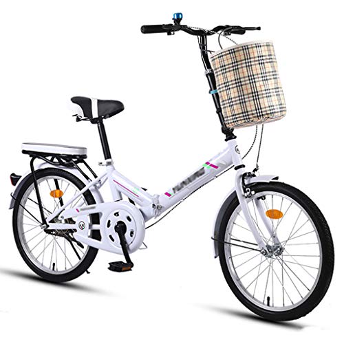 Klapprad mit Halterung, Mini-tragbares Fahrrad Ultraleichtes Stadtfahrrad für Erwachsene Kleines Studentenfahrrad für Damen Cruiser-Fahrrad, 16 Zoll / 20 Zoll