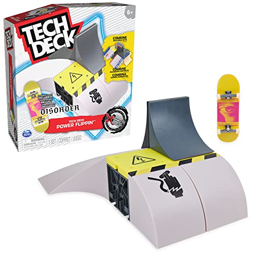Tech Deck X-Connect Starter-Set - Power Flippin' Rampenset mit authentischem Fingerboard und Zubehör