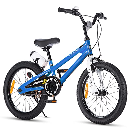 RoyalBaby Freestyle Kinderfahrrad Jungen Mädchen Fahrrad 18 Zoll Blau