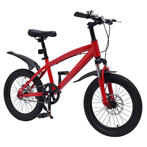 Caskunbsy Kinderfahrrad Jungen Mädchen Fahrrad, Kinderfahrrad 18 Zoll Jungen, BMX Fahrrad (Rot)