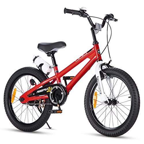 RoyalBaby Freestyle Kinderfahrrad Jungen Mädchen Fahrrad 18 Zoll Rot