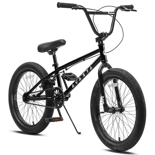 AVASTA 18 Zoll Kinder BMX Fahrrad Freestyle Bike für 5 6 7 8 Jahre alt Jungen Mädchen und Jugend Anfänger, Schwarz