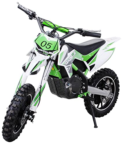 Actionbikes Motors Kinder Mini Elektro Crossbike Gazelle 𝟱𝟬𝟬 Watt | 24 Volt - 𝟮𝟱 Km/h - Scheibenbremsen - 3 Geschwindigkeitsstufen - Pocket Bike - Motorrad - Motocross - Dirtbike (Grün)