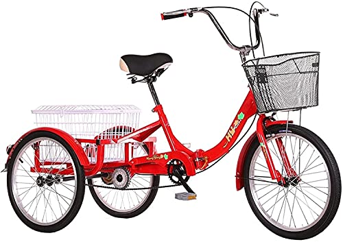 NOALED Dreirad für Erwachsene, 3-Rad-Cruiser-Trike-Fahrräder, Dreirad für Erwachsene, 16-Zoll-Rad, 1 Gang, 3-Rad-Fahrräder für Erwachsene, dreirädriges Fahrrad-Dreirad, großer Frachtkorb